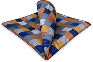 S&W SHLAX&WING Checkered Mens Pocket Squares Multicolored Large for Suit Jacket