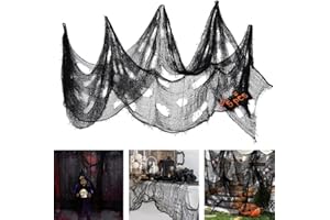 YOUSHEME 5Pcs Halloween Creepy Cloth 30×71inch,Scary Gauze Doorways Spooky Giant Tapestry for Halloween Party Supplies Decorations Indoor Outdoor Yard Wall Entryways Windows Decor,Black
