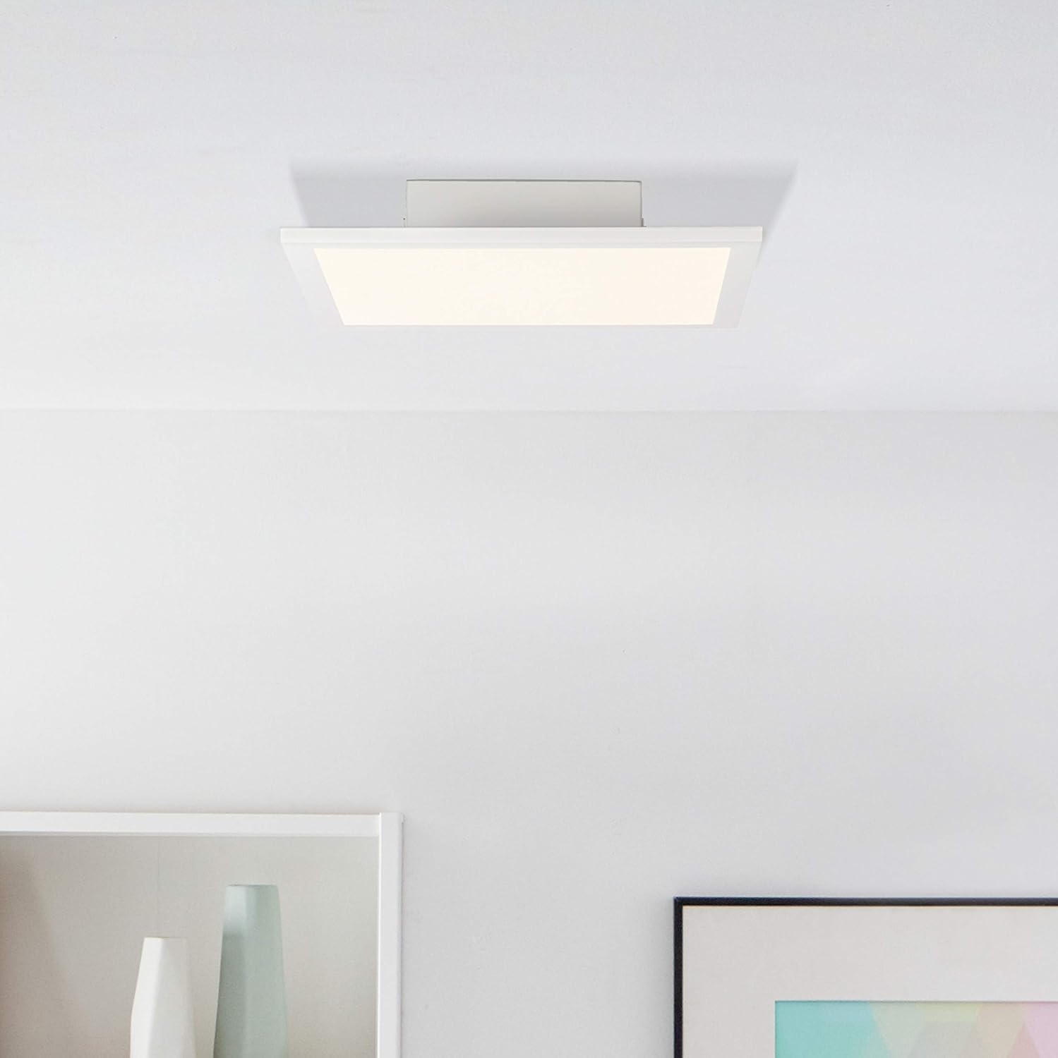 Panel LED para techo 30 x 30 cm, 1 x 18 W LED integrado, 1 x 1800