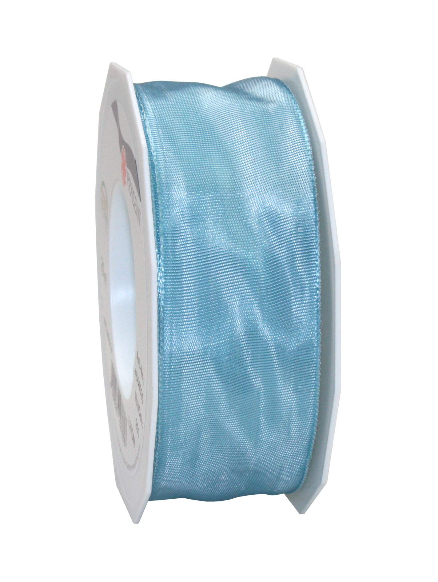 Präsent - Lyon Wired Taffeta Ribbon Aquamarine 40 mm Width, 25 m Length — image 1