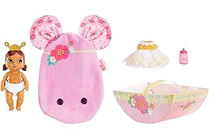 Baby Born Surprise Small Dolls Series 7 4" - Unwrap Surprise Collectible Baby Doll with 3 Water Surprises, Garden-Themed Outfit, Color Change Diaper, Mouse Carrying Pouch, Age 3+