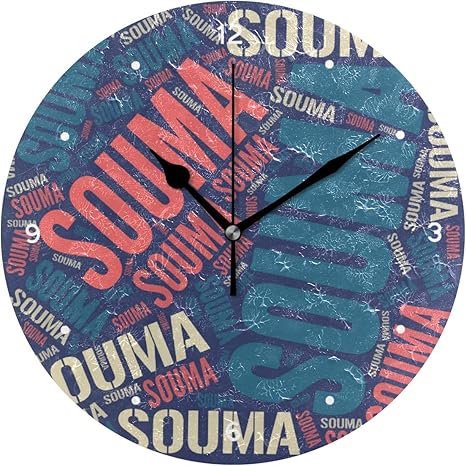 Amazon Co Jp 壁掛け時計 連続秒針 サイレント アナログ ウォールクロック 人気の名前 蒼真 Souma そうま柄 掛け時計 インテリア 並行輸入品 ホーム キッチン