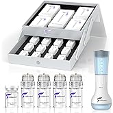 SHINING FACE Micro Infusion Skincare System - 0.25mm Facial Stamp with Collagen Peptide & Hyaluronic Acid Serum At Home Glow- 3 Month Supply