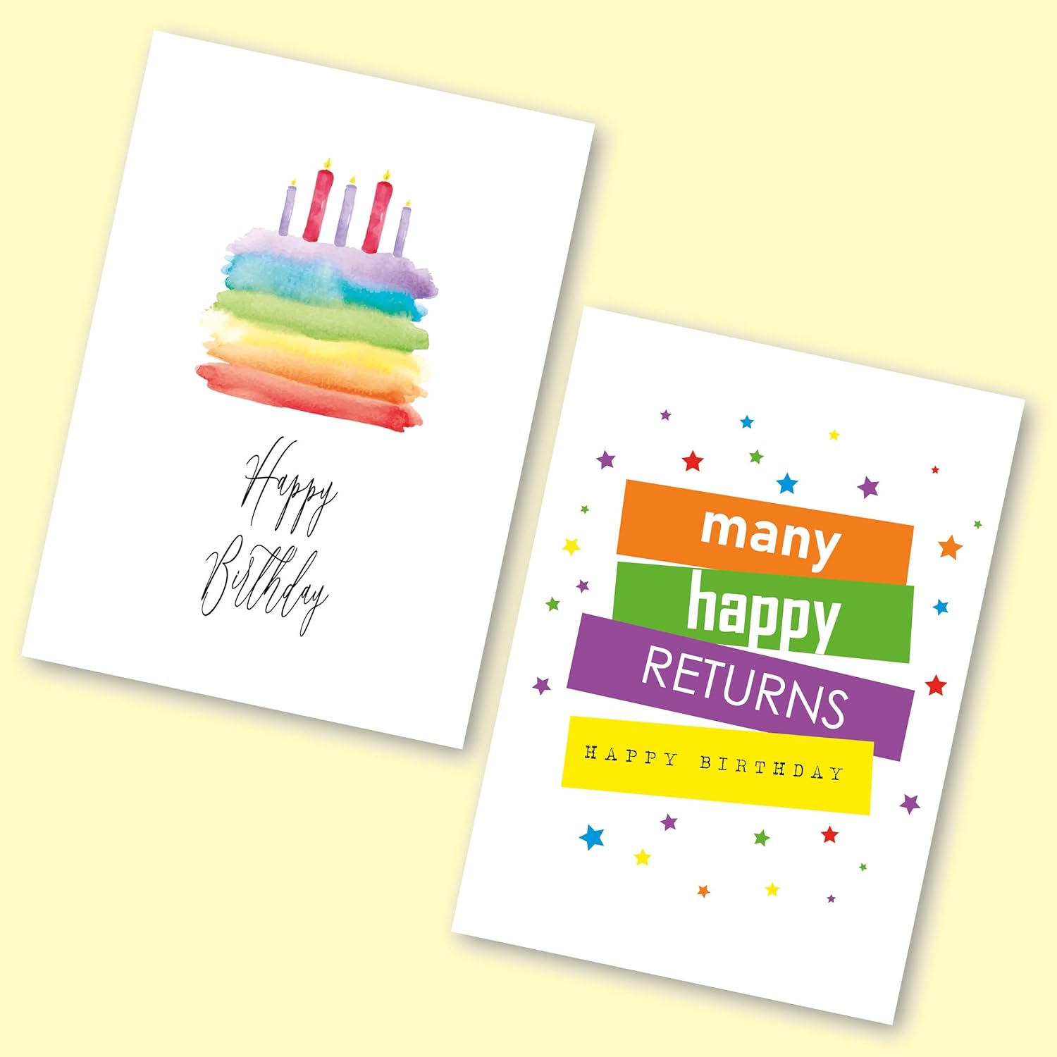 Birthday Cards Multipack of 32. Each Birthday Card Box Includes 8 Colourful Happy Birthday Card Designs. Blank Inside. Bulk Birthday Cards and Envelopes by Absolutely Yours - Image 5