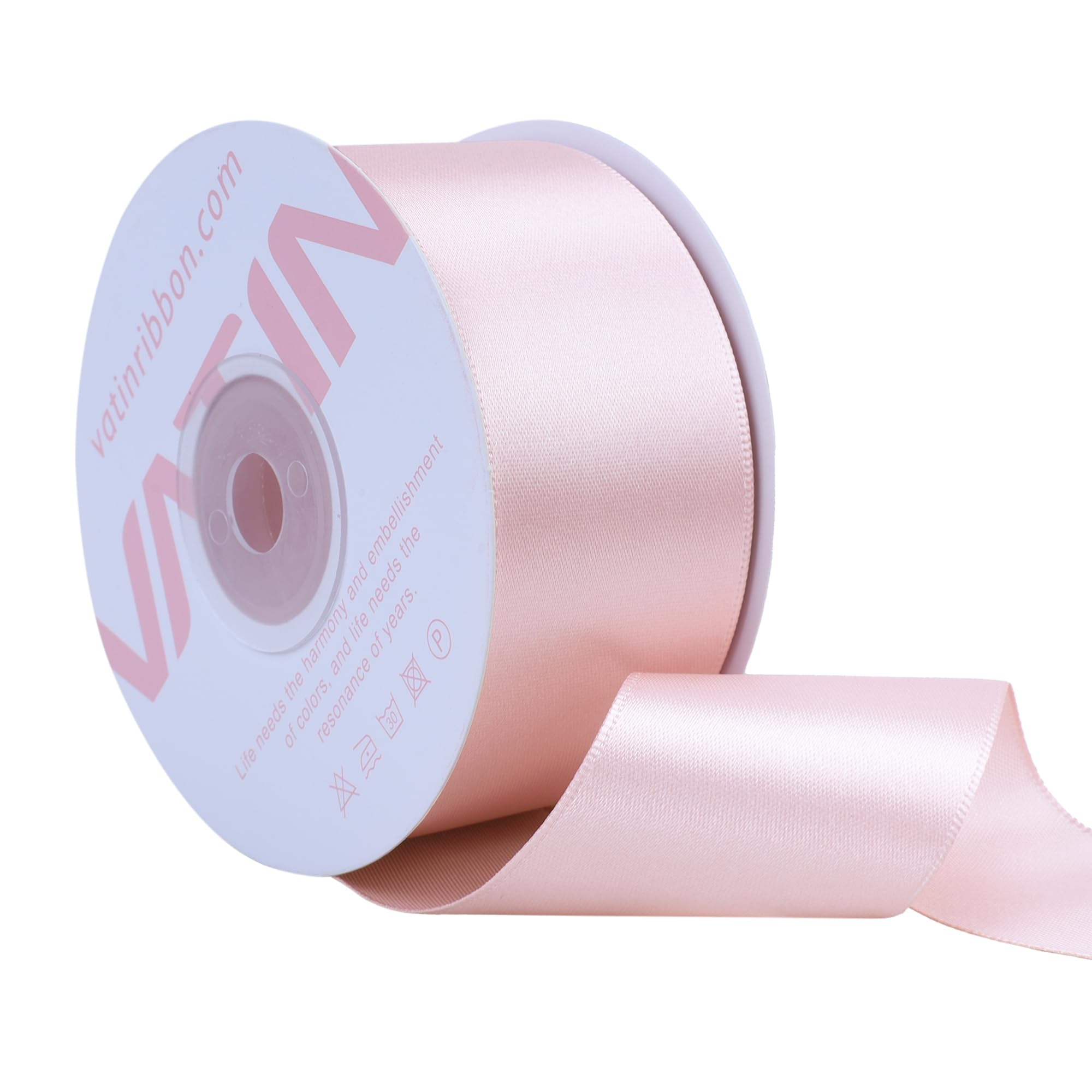 VATIN Rose Gold Satin Ribbon Polyester 40mm X 23m(25 Yards) Craft Fabric Ribbon Perfect for Gift Wrapping,Hair Bow,Party Balloon Trimming, Cake Decoration Sewing and Other Craft Projects