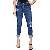 Royalty for Me Womens Royalty for Me Women's Petite Wannabettabutt Mid Rise Mega Cuff Jeans