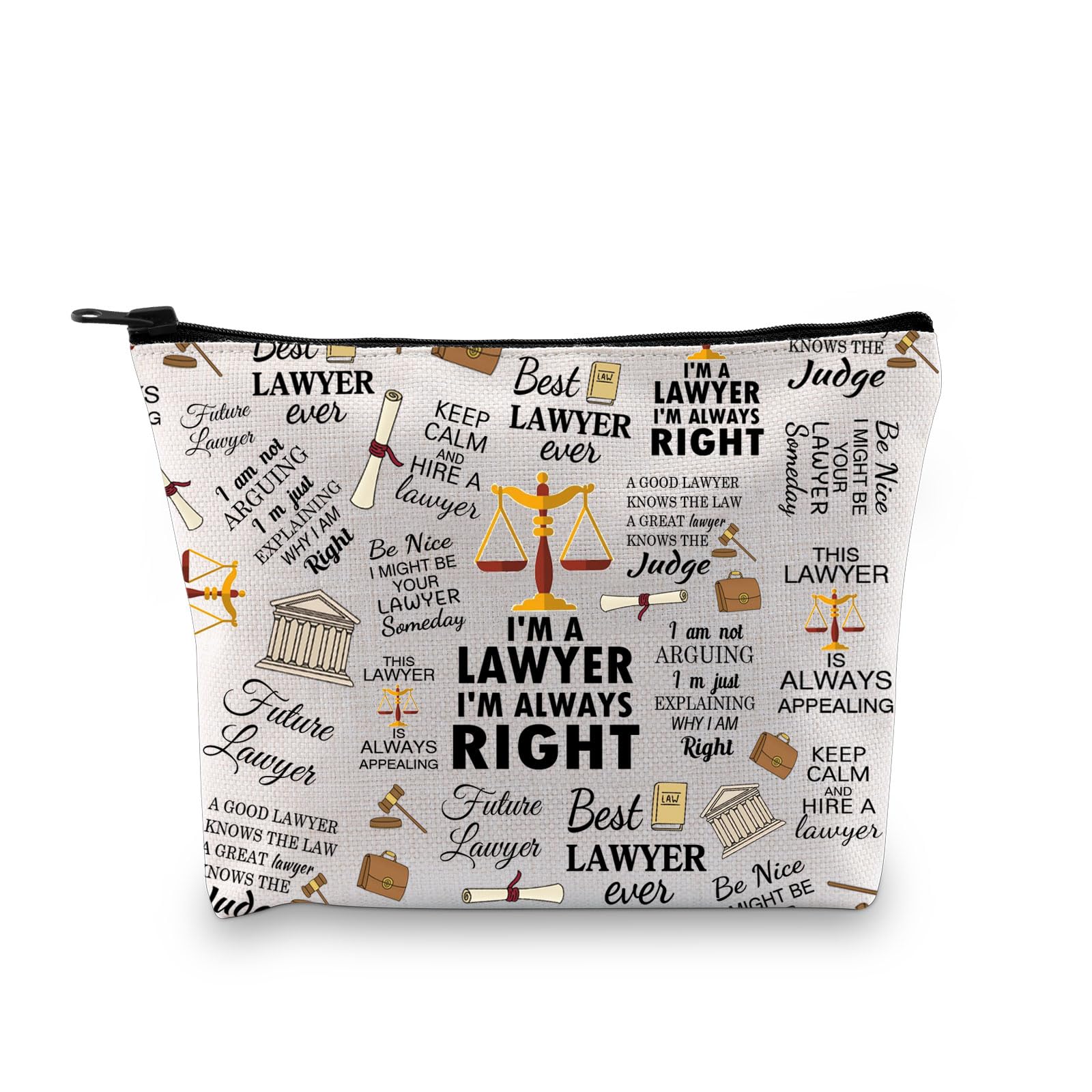 Lawyer Gifts Lawyer Makeup Bag Law Student Gifts Lawyer Graduation Gifts Attorney Gift Cosmetic Zipper Pouch Bag (Right 2UK)