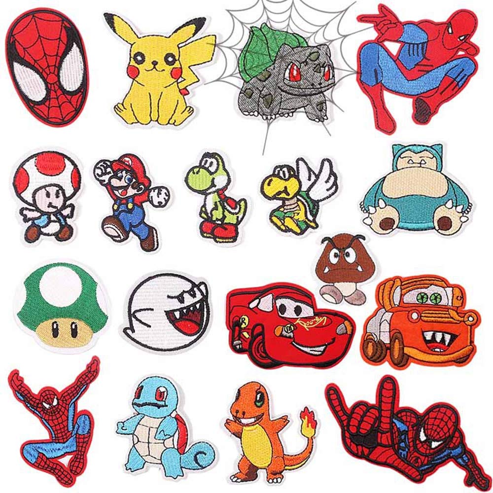 Photo 1 of 18pcs Decorative DIY Patches - Assorted Size Sew On or Iron On Appliques for Clothing, Jeans, Jackets, Pants, Dresses, Shoes, Hats, Handbags, Backpacks