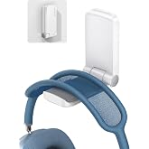 Lamicall Headphone Stand, Sticky Headset Hanger, Adhesive Headphone Holder | Headset Hook Mount Clip Under Desk, Earphone Clamp for Airpods Max, HyperX, Sennheiser, White