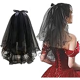 Black Veil Bow Pearls with Comb Women Bridal Bridesmaid Wedding Elegant Engagement Halloween Party Supplies Hair Accessories