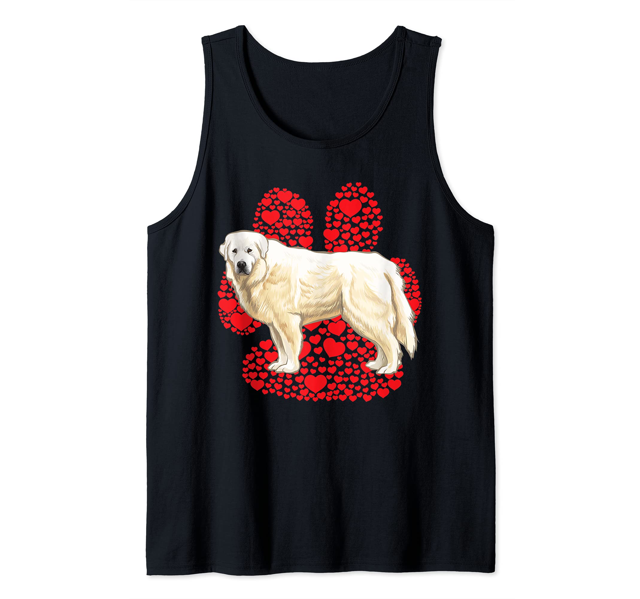 Great Pyrenee Valentines Day Dog Love Paw Tank Top