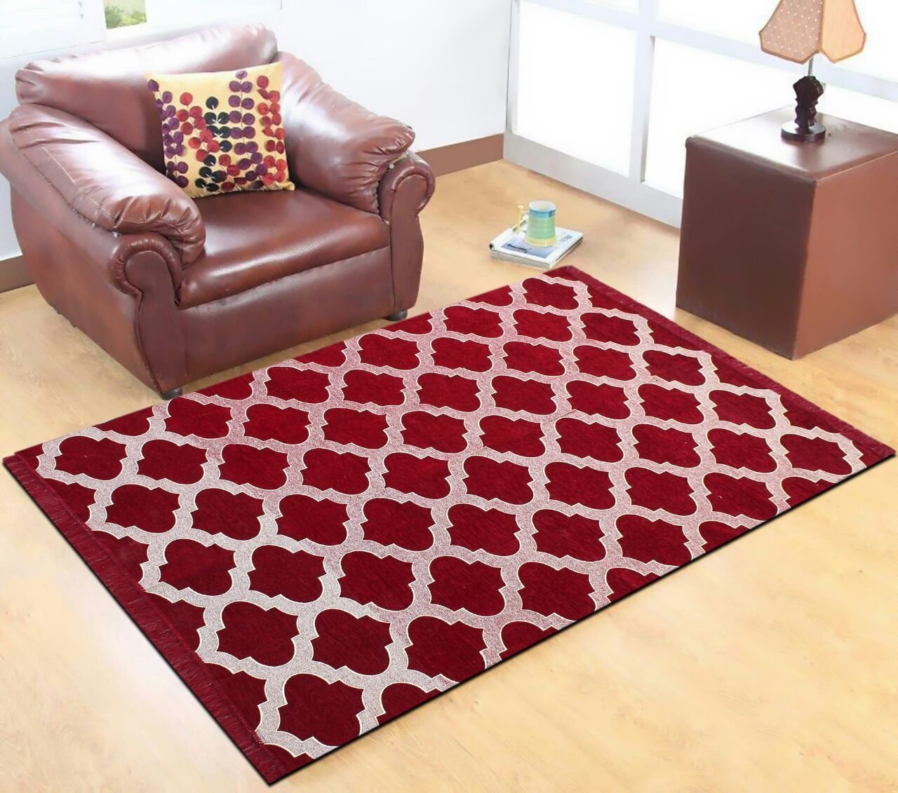 Buy P Home Decor Velvet Touch Chenille Maroon Carpets For