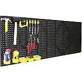WallPeg (4) Black Plastic Pegboard Panels – 96” Wide Garage Tool Pegboard – AM 212