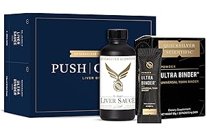 Quicksilver Scientific PushCatch Liver Detox Cleanse - 2 Piece Kit with Ultra Binder (Packets) & Liver Sauce (Liver Support Supplement with Milk Thistle Extract) to Support GI Detox & Toxin Binding