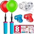 Balloon Pump Balloon Arch Kit Set of 8 Balloon Pump, Dual Action Hand Held Inflator Pump - Includes 2 Air Pump for Balloons 32Ft Balloon Arch Strip 200 Dot Glue