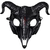 OIDEA Gothic Skull Goat Head Mask: Demon Devil Evil Ram Horns Goat Masks Cosplay Halloween Easter Carnival Costume Party Mask for Drama Performance