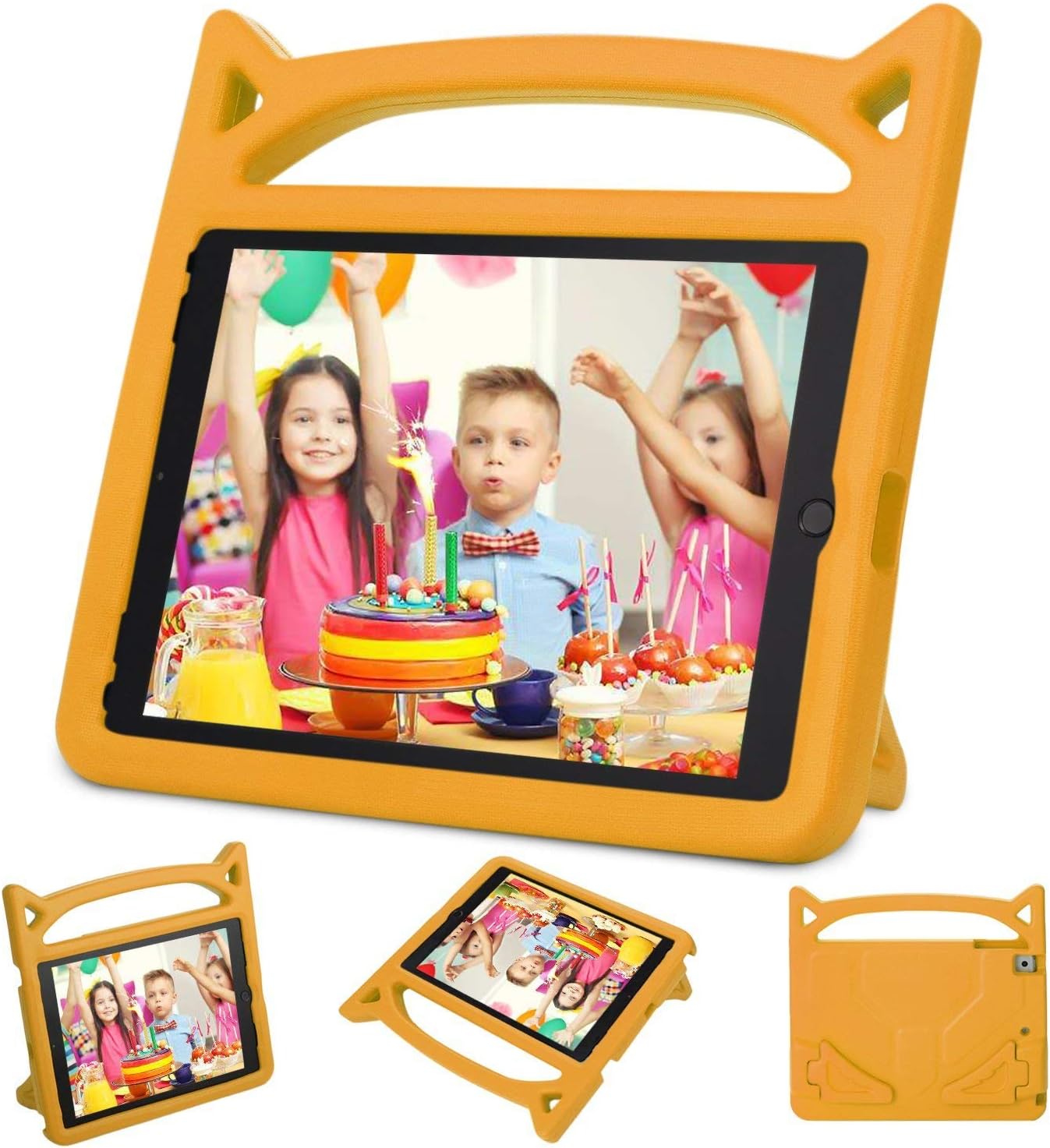 New iPad 9.7 2018/2017 Case,iPad Air 2 Kids Case-Ubearkk Kids Shockproof Light Weight Handle Friendly Stand Kids Case Cover for New Education iPad 9.7 Inch (6th Gen) / 5th Generation(Orange)