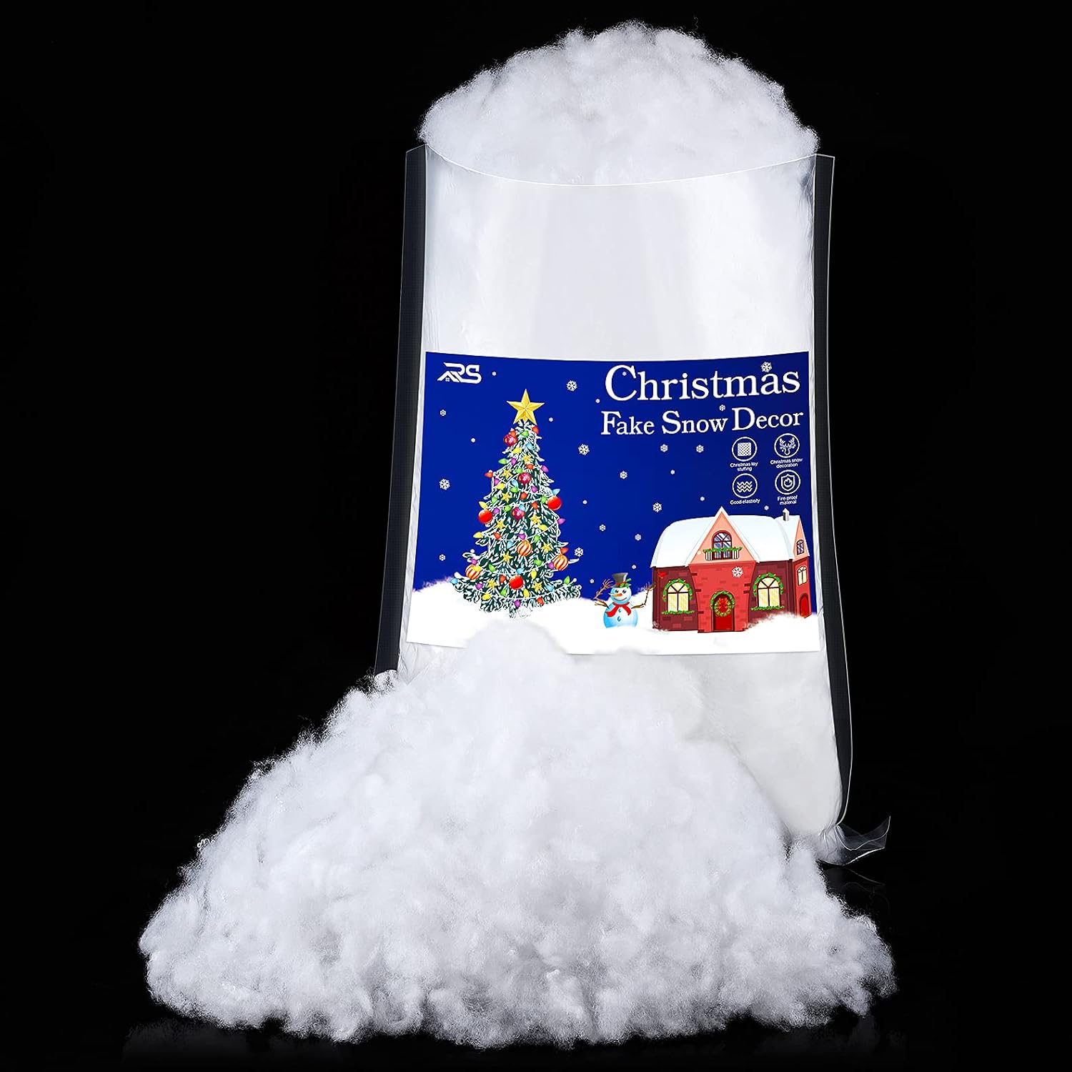 Artificial Snow - Ruisita Christmas Fake Snow Decor 25oz Fake Snow Cover Blanket Artificial Snow for Craft Fluffy Snow Decoration for Indoor and Outdoor Christmas Tree Village Displays