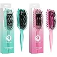 Bounce Curl EdgeLift Brush Duo - Includes Teal Volume & Pink Define EdgeLift Brushes for Volumized and Defined Curls