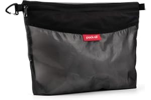 pack all Water-resistant Material Zipper Pouch, Mesh Zipper Bags for Storage, Travel, Office (Black, Large)