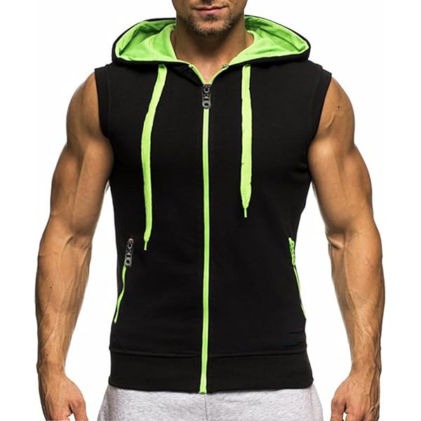かなたSWEAT SLEEVELESS ZIPPED HOODIE かなたSWEAT SLEEVELESS ZIPPED HOODIE Mens Slim Fit