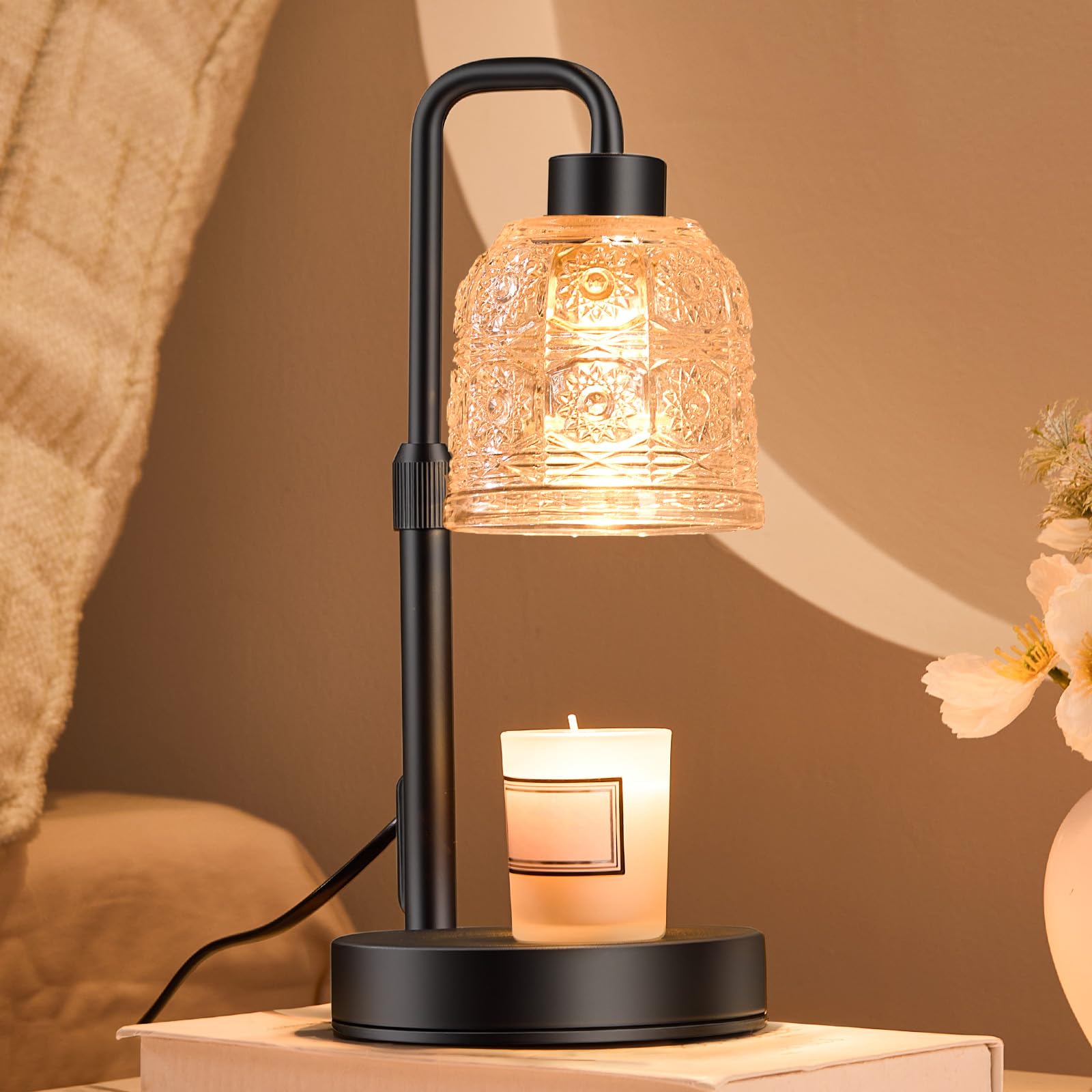 Candle Warmer Lamp with Timer Dimmer, Adjustable Height Wax Melt Warmer for Jar Candles, Housewarming Gift, Birthday Mother's Day Valentines Gifts for Women Mom Sister Wife Bedroom New Home Room Decor