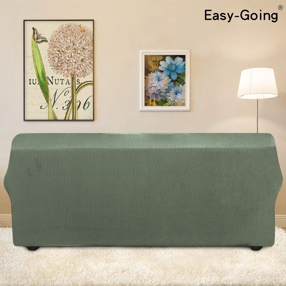 Easy-Going Stretch Sofa Slipcover 1-Piece Couch Sofa Cover Furniture Protector Soft with Elastic Bottom for Kids, Spandex Jacquard Fabric Small Checks(Sofa,Dark Gray): Kitchen & Dining