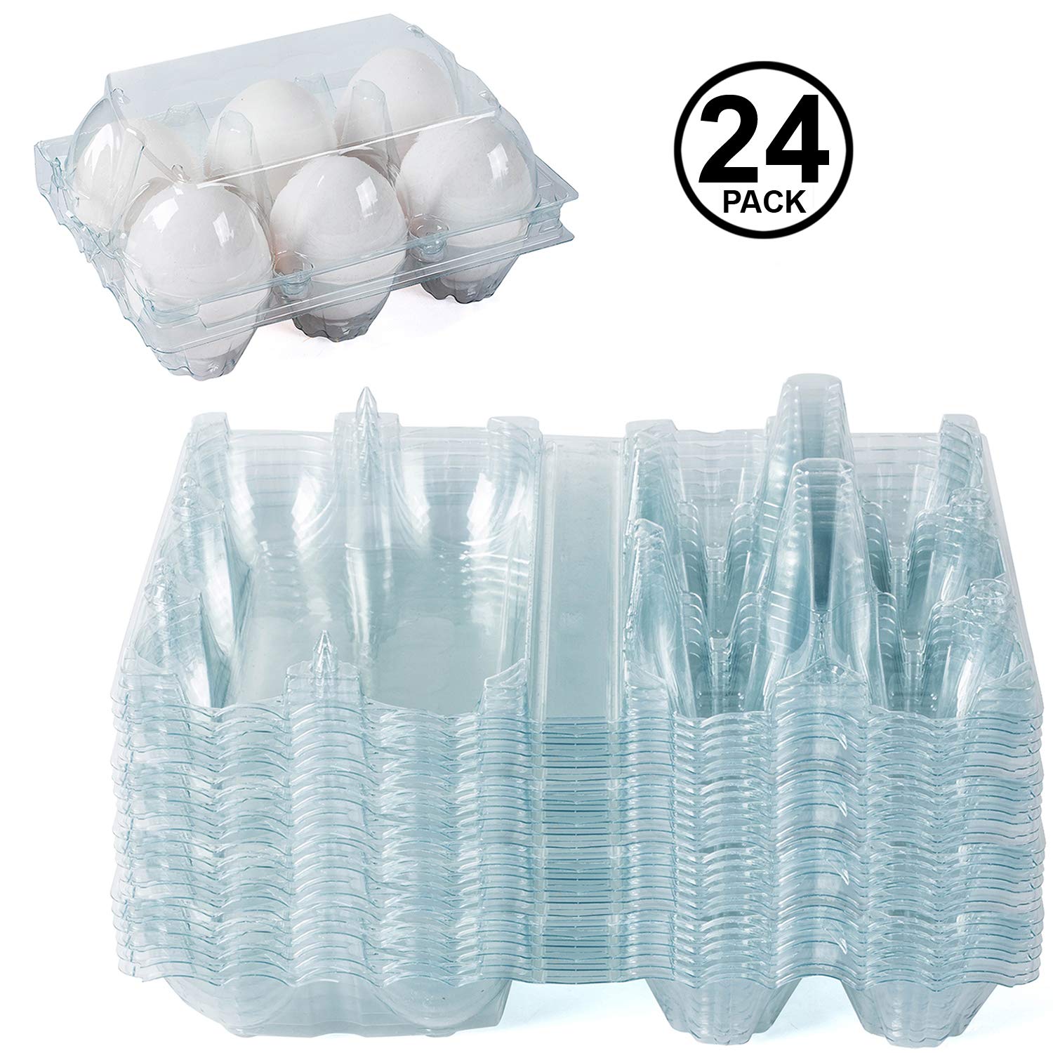 Clear Plastic Premium EcoFriendly Egg Carton Holds 6 Eggs Securely Kitchen & Dining