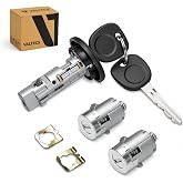 Ignition Switch Lock Cylinder with Key for 2003-2006 Chevy Silverado Tahoe | Chevy Suburban, GMC Sierra Yukon, Cadillac Escalade, with Pair Front Door Lock Cylinder, Replace#707835 706592 598007