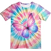 Ugtewxu Kids Neon Tie Dye Shirt for Boys Girls Tie-Dye T-Shirt Hippes Tshirt Senior Children Tee Size 6-16 Years Age