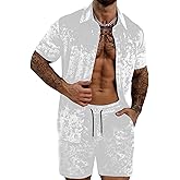 ZSJR Mens Tracksuit Diamond Velvet Shirts and Shorts Set Fashion Casual 2 Piece Outfits for Men