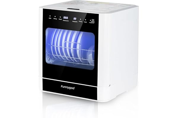 Countertop dishwasher, portable dishwasher, fully automatic, with 4 cleaning modes automatic water suction drying and disinfection functions can be connected to a faucet or bucket for use