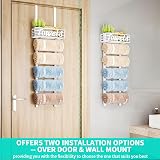 HapiRm Over Door Towel Rail 6-Tier Wall Mount White with Shelf view 2