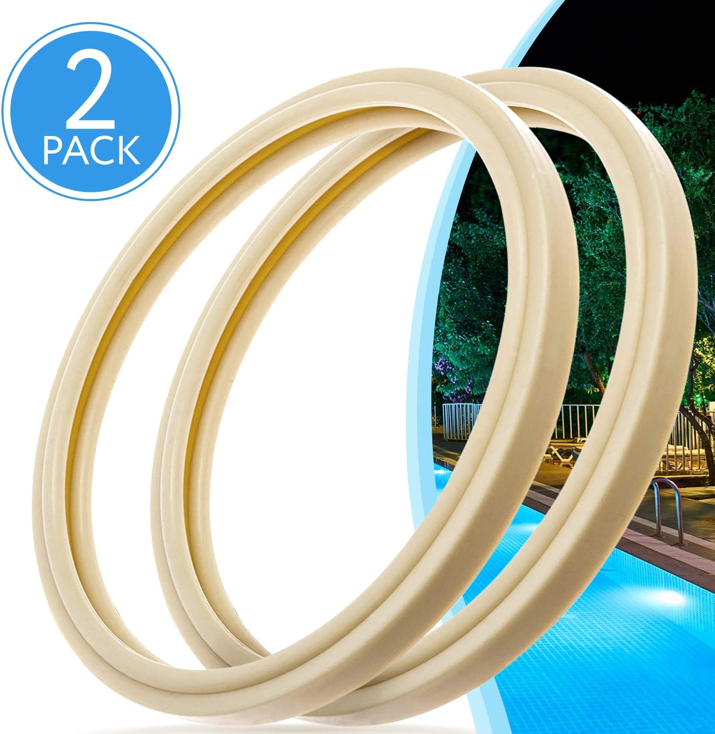Impresa Products 2-Pack Pentair-Compatible Light Lens Gasket - 8 3/8" - Equivalent to 79101600Z - Works with IntelliBrite Lights, AmeriLite Lights and SAm AmerLite Lights in Pools and Spas: Home & Kitchen