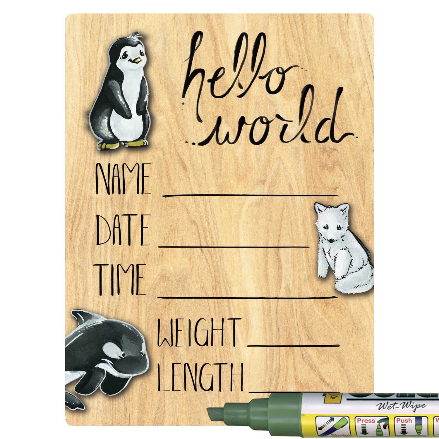 Cohas Hello World Newborn Baby Announcement Printed