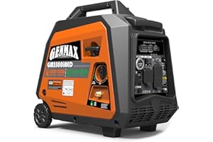 GENMAX Portable Inverter Generator, 3500W Super Quiet Gas or Propane Powered Engine with Parallel Capability, Remote/Electric Start, Ideal for Camping Travel Outdoor.EPA Compliant (GM3500iAED)