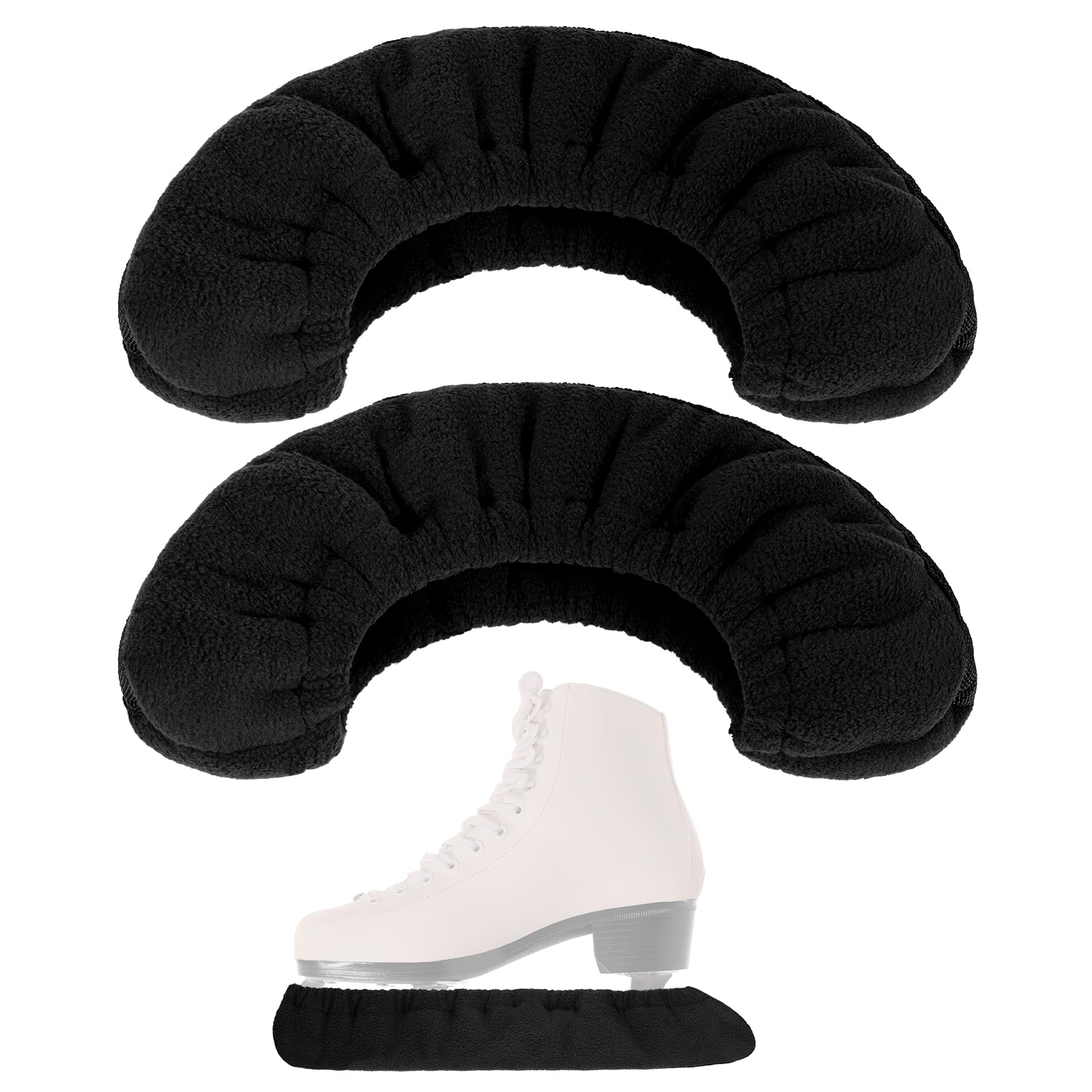Hejo Ice Skate Blade Covers, 1 Pair Winter Skate Guards, Thickened Fleece Ice Skate Blade Covers, Figure Skates and Ice Skates Covers, Ice Skating Accessories for Adult ＆ Children
