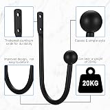 XxinXrong 2 Pcs Curtain Holdbacks Aluminum Wall Mount Hooks Black view 3