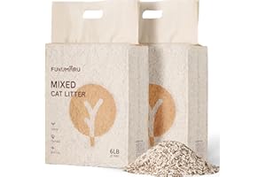 FUKUMARU Tofu Cat Litter, 12 LBS Clumping Cat Litter, Dust Free, Natural, Unscented, Flushable, Lightweight, Low Tracking, Mi