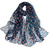 E-Clover Women Soft Floral Print Shawl Chiffon Sheer Scarf
