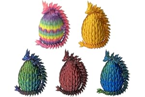 EXQDYNM 5PCS 3D Printed Mini Dragon Egg with Dragon Inside,Mythical Prefilled Easter Eggs with Glow in The Dark