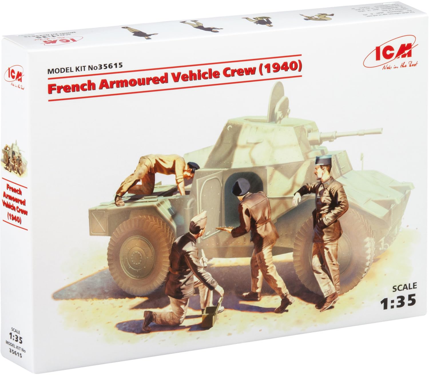 ICM 1:35 - French Armoured Vehicle Crew (1940) 4 Figs