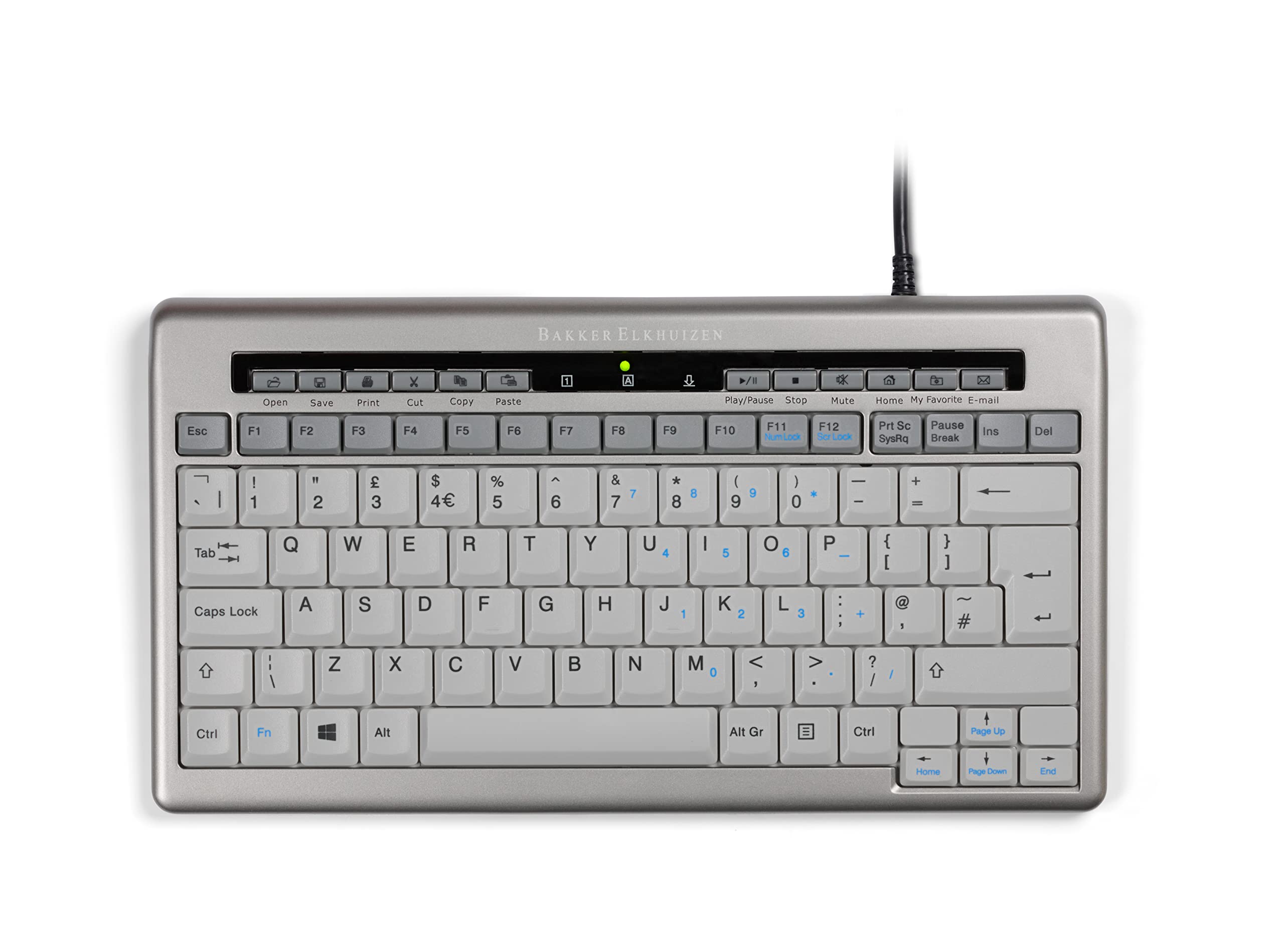 Bakker & Elkhuizen BNES840DUK Keyboard QWERTY S-board 840 Design USB silver-white