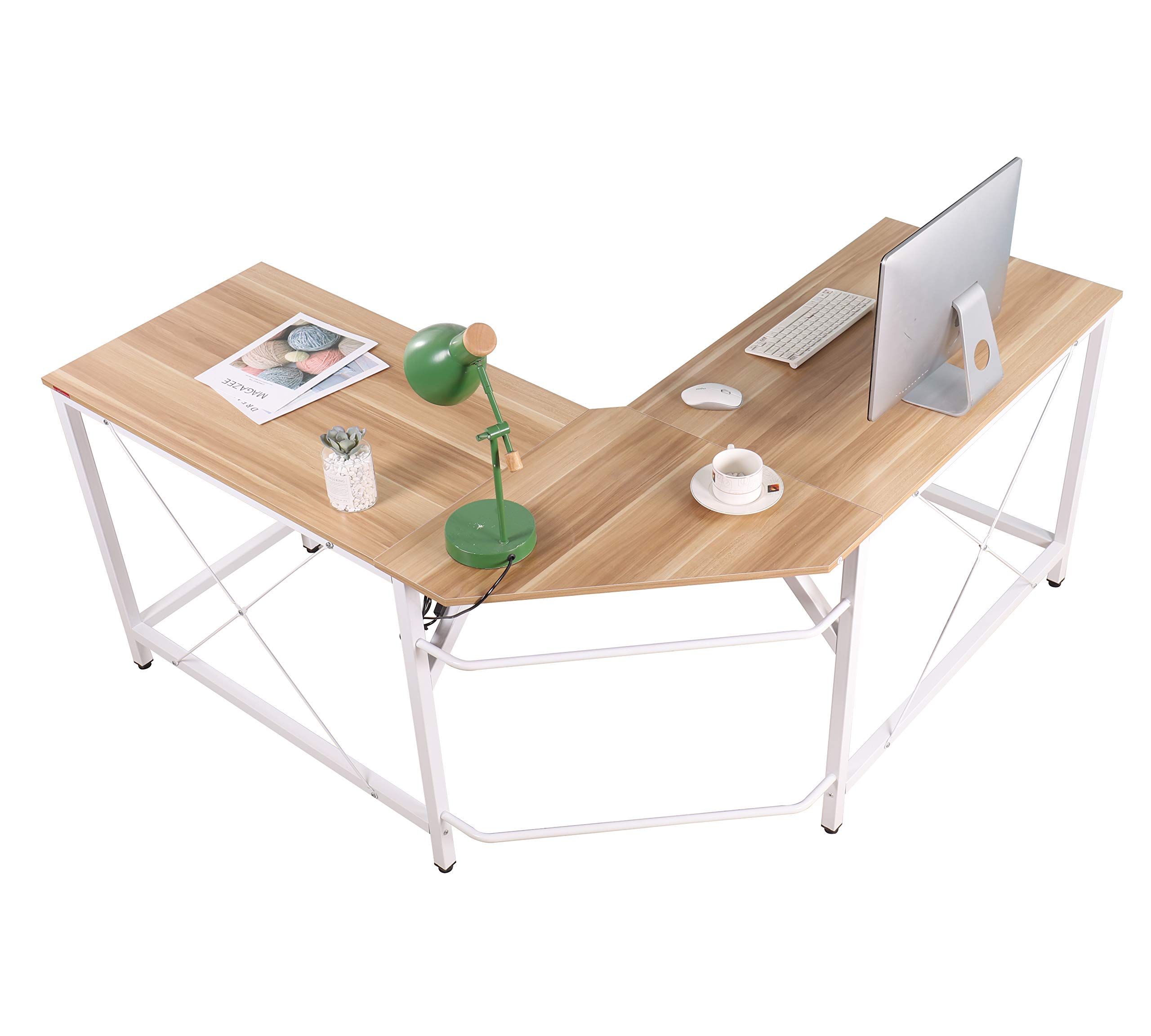 Mr IRONSTONE LShaped Desk Corner Table Computer Desk 59" PC Laptop