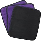 Anglekai 3P Microfiber Bowling Ball Towels, 10"x8" Bowling Towel Shammy Pad | with Easy-Grip Dots, Non-Slip Bowling Towel Accessories for Clean (Purple)