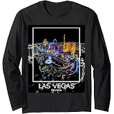 Las Vegas Nevada - City Summer Graphic - Welcome to LV Strip Long Sleeve T-Shirt
