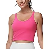 THE GYM PEOPLE Women's Longline Sports Bra Removable Padded Wireless Workout Yoga Tank Tops