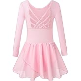Tegmk Girls Tank Ballet Leotards with Skirt Toddler Dance Dress,Cute Butterfly Hollow Back