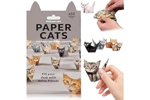 Paper Cat Origami Kit - 50 Sheets DIY Origami Paper to Fold 3D Cute Cats Figures