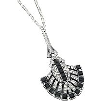 Boucles D'oreilles Vintage Lang - Onyx Et Strass - Vis Dorée - Occasion En Bon état
